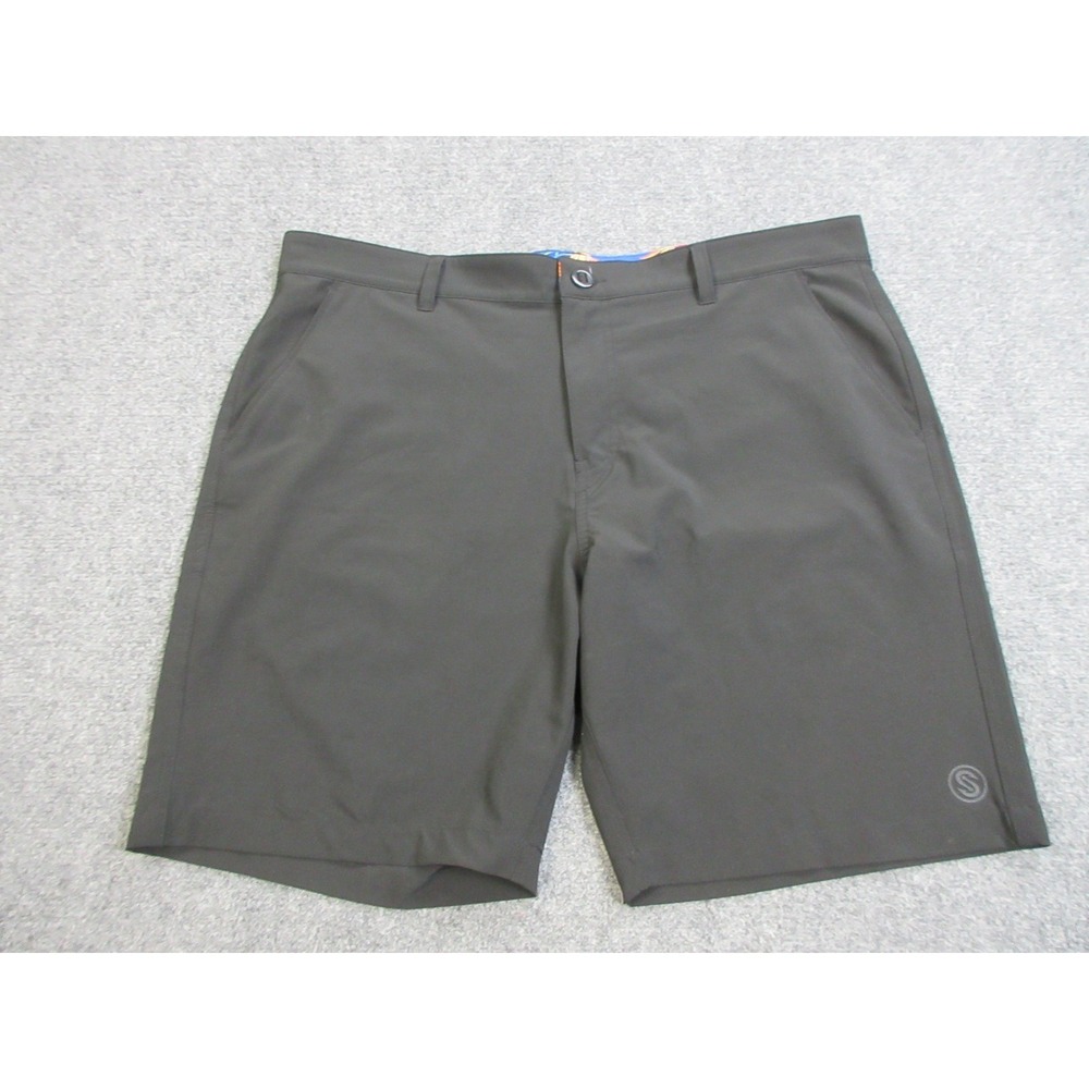 Scales Shorts Mens 38 Gray Chino Flat Front Stretch 9‎ Inseam Casual Summer